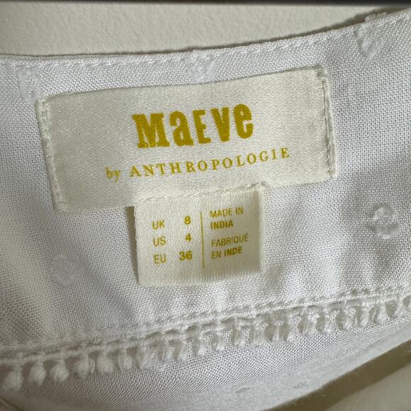 Maeve Anthropologie Eloise Swiss Dot Ruffled Blouse Top US Women’s 4 - Picture 6 of 7